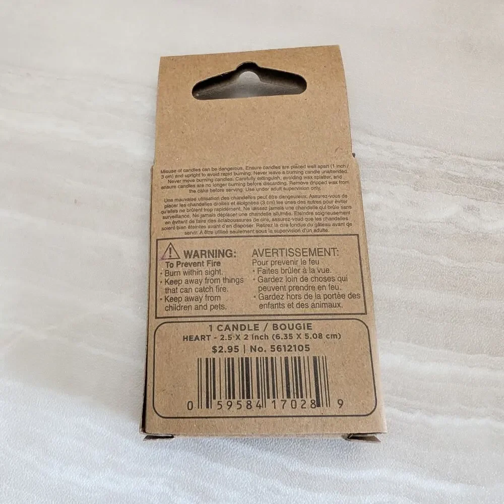 Papyrus Candles - Heart Candle Cake Topper & 24 Birthday Candles - New in Box